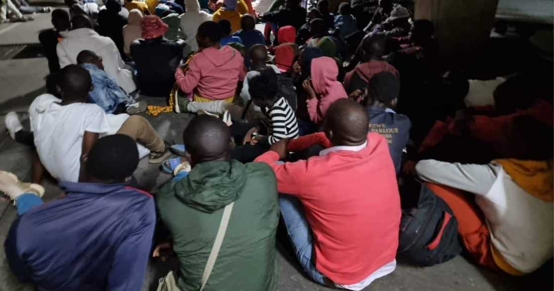 A group of illegal foreigners from Zimbabwe A group of illegal foreigners from Zimbabwe