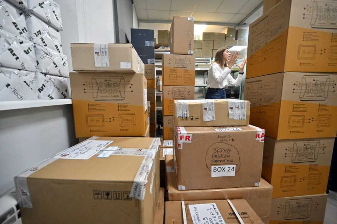 At a warehouse at his foundation's Kyiv headquarters, dozens of volunteers packed and labelled cardboard boxes with everything from rifle scopes and satellite phones to combat medicine destined for soldiers on the warfront