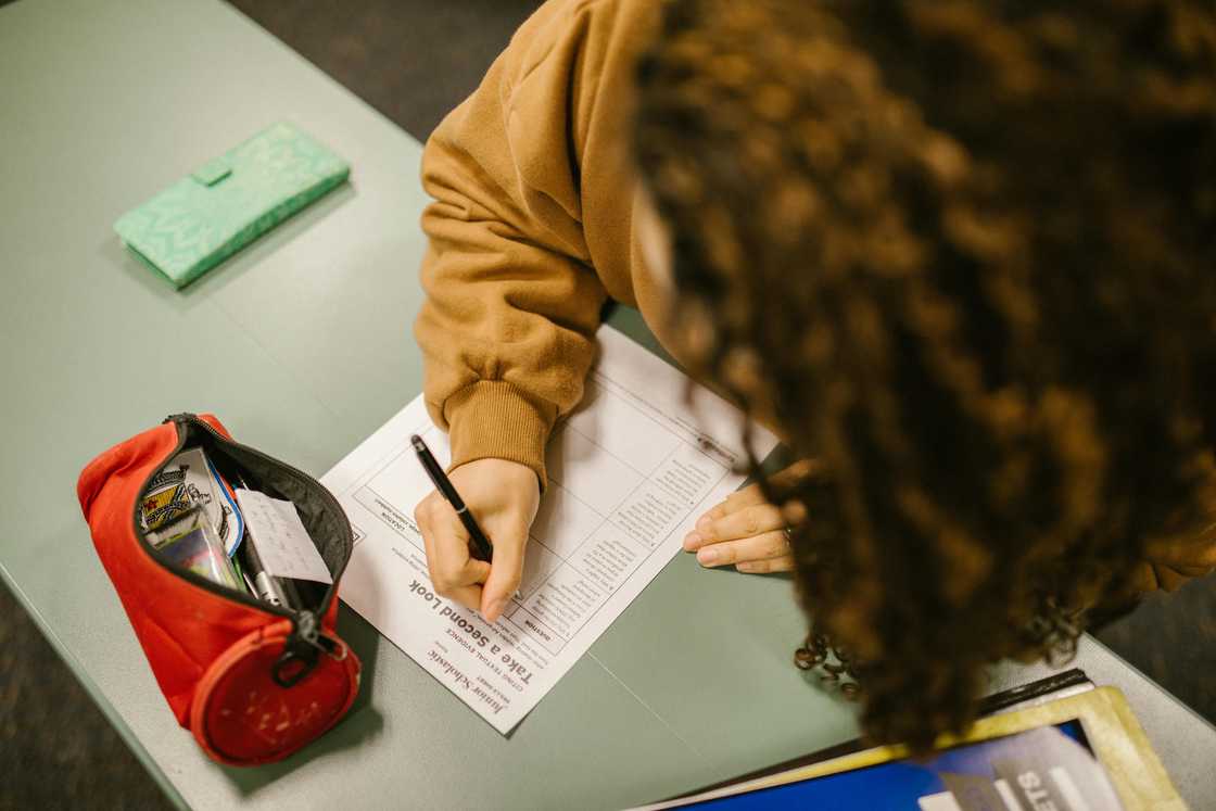 A student in a classroom