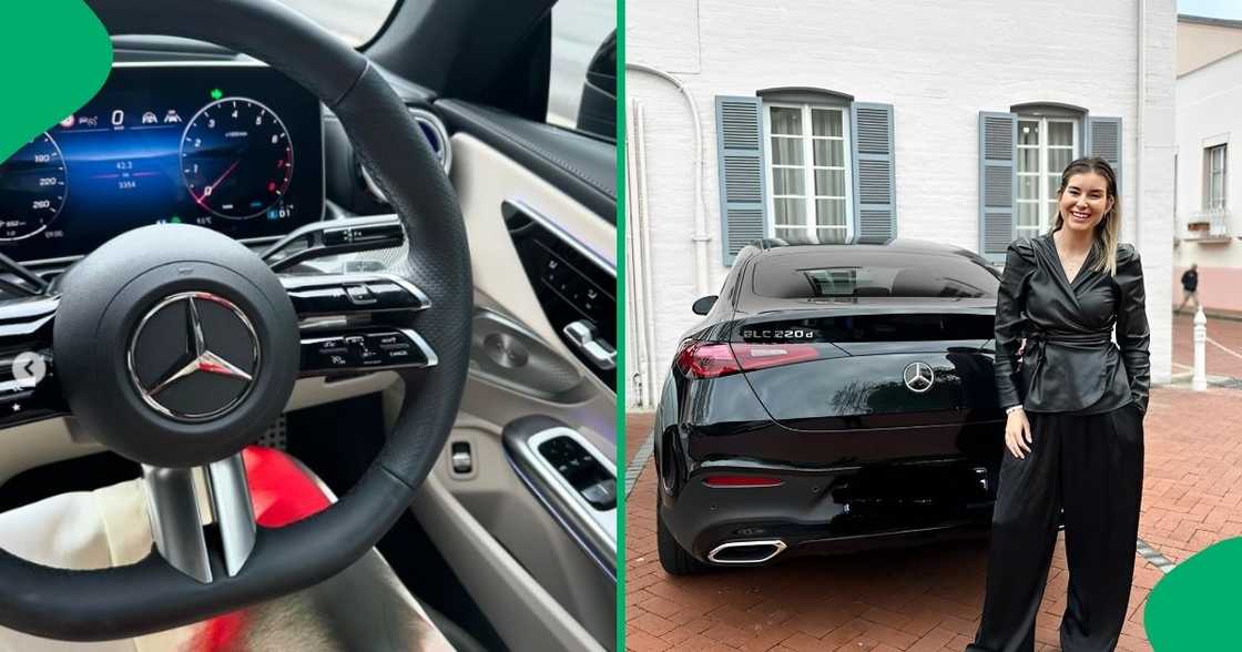 Rachel showed off a stunning Mercedes-Benz CLE 200 that cost over a million rands Rachel showed off a stunning Mercedes-Benz CLE 200 that cost over a million rands