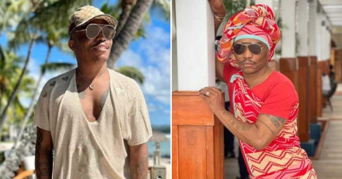 Somizi Mhlongo left the country to serve vacation goals at an Island abroad. Somizi Mhlongo left the country to serve vacation goals at an Island abroad.