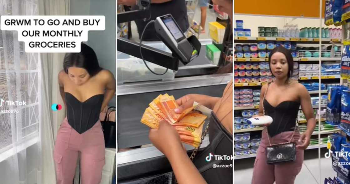 TikTok user @azzoe96 innocently shared a clip of her monthly shopping haul, not expecting to be shaded TikTok user @azzoe96 innocently shared a clip of her monthly shopping haul, not expecting to be shaded