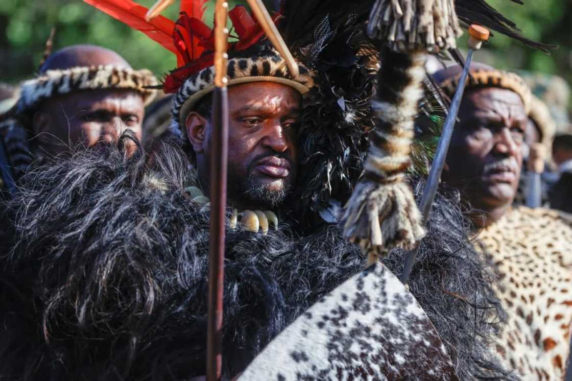 The new Zulu king Misuzulu kaZwelithini at his coronation last month The new Zulu king Misuzulu kaZwelithini at his coronation last month