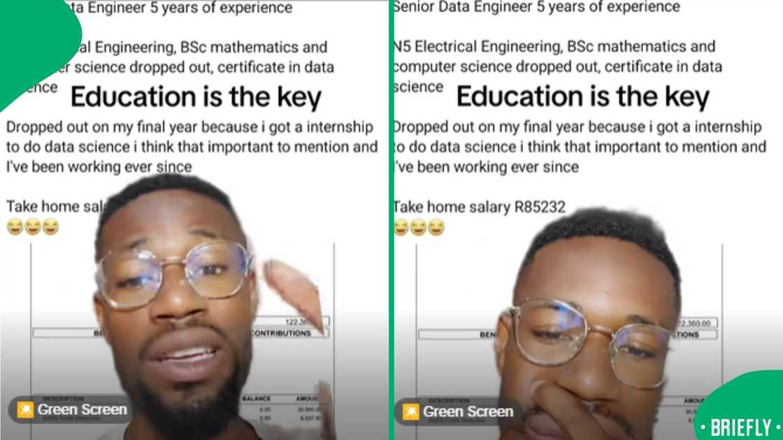 The screenshot on the right showcased a salary of a data engineer