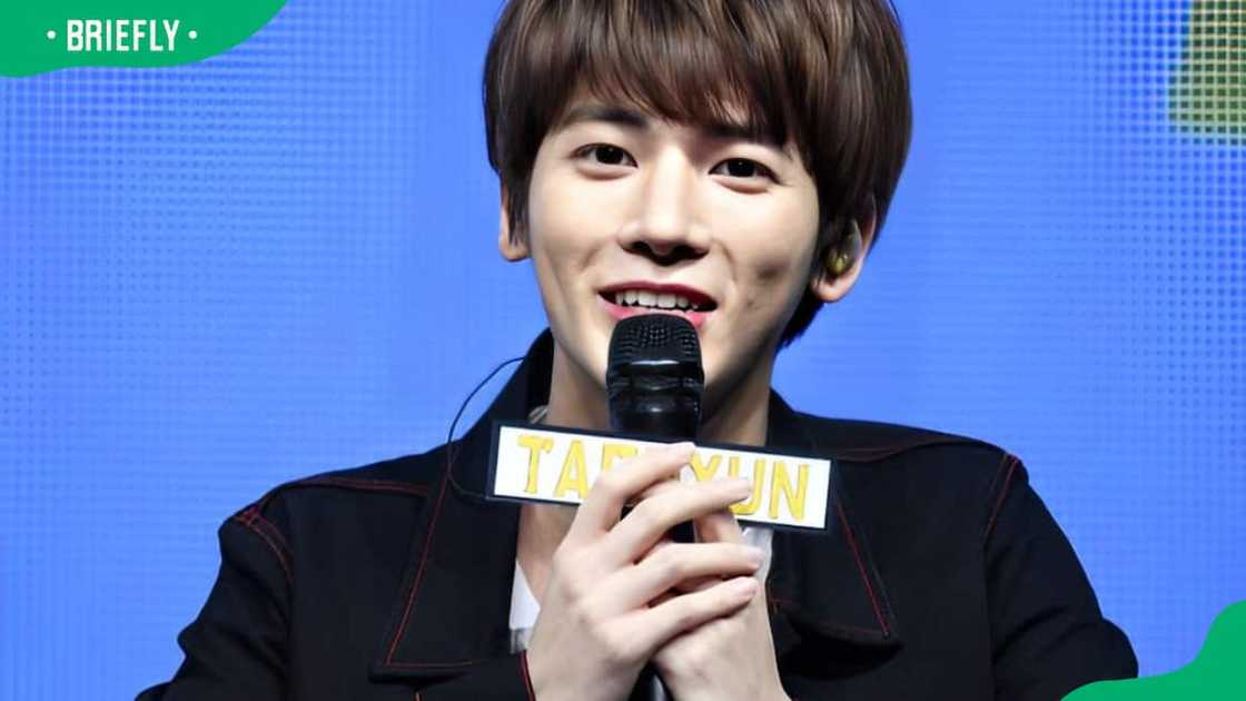 Taehyun of TXT at a press conference Taehyun of TXT at a press conference