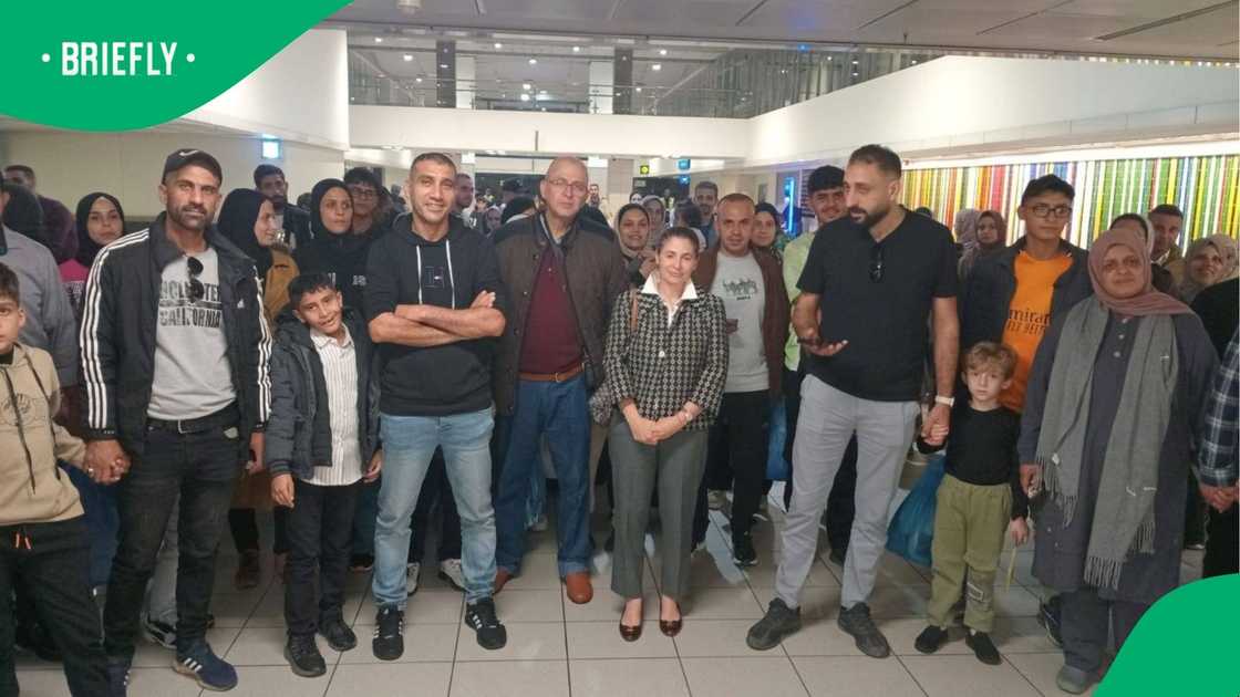 More than 150 Palestinians arrived at OR Tambo International Airport in Johannesburg