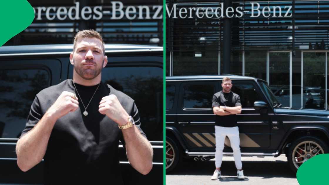 Dricus du Plessis celebrated by Mercedes Benz on his 31st birthday.