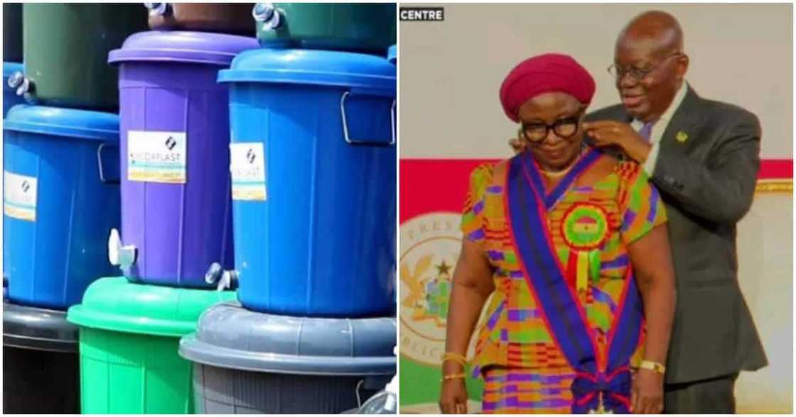 Photos of Veronica Bekoe and Akufo-Addo. Photos of Veronica Bekoe and Akufo-Addo.