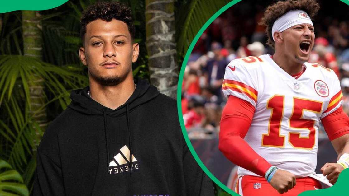 Patrick Mahomes posing for a photo