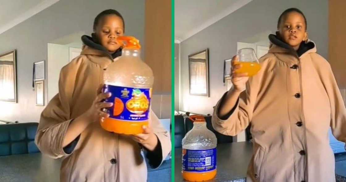 TikTok video of woman and son acting like a giant man TikTok video of woman and son acting like a giant man