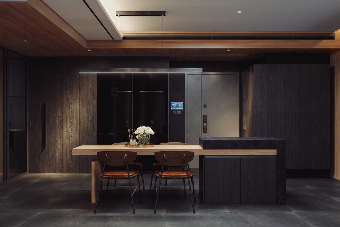 A home with smart automation control in the kitchen A home with smart automation control in the kitchen