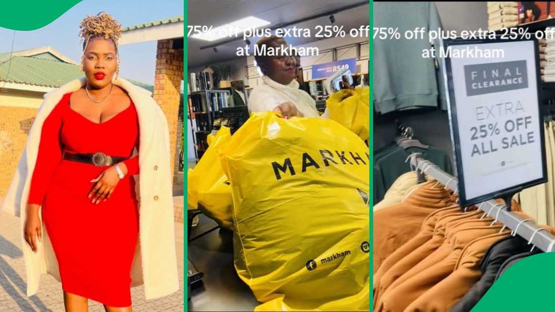This woman bagged three bags of clothing worth R1800 This woman bagged three bags of clothing worth R1800