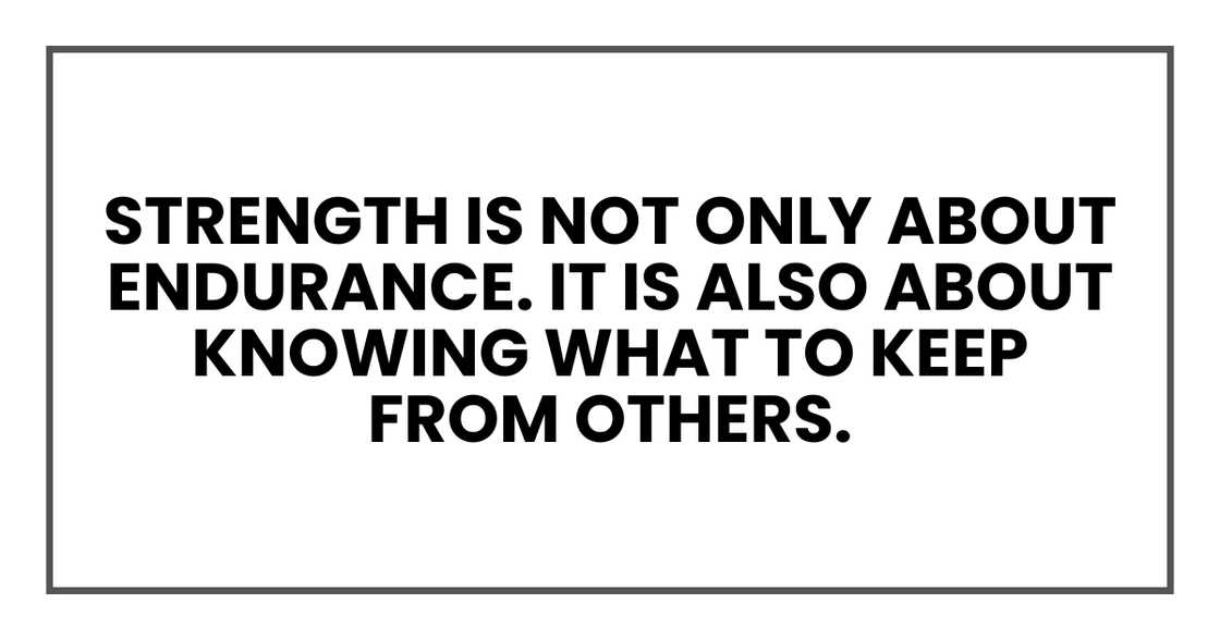 Strength is not only about endurance Strength is not only about endurance