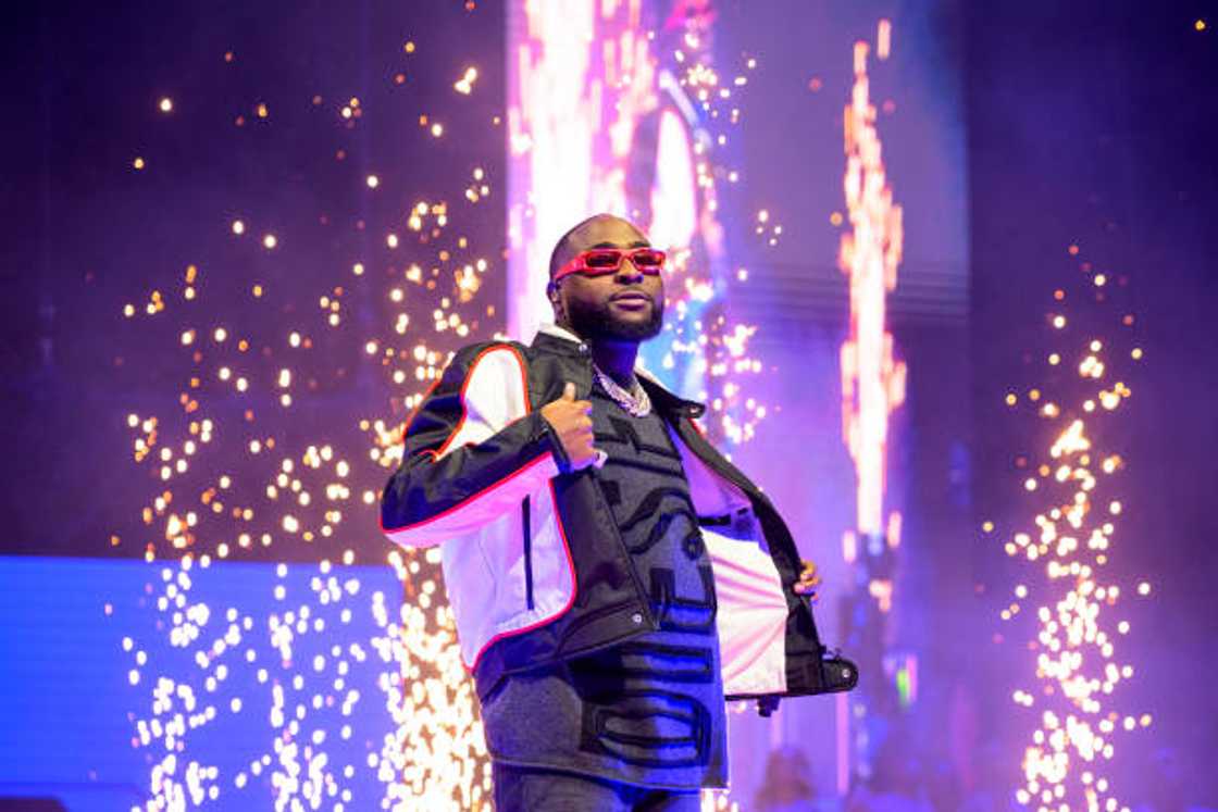 Davido performs onstage during his Timeless Tour at Accor Arena Davido performs onstage during his Timeless Tour at Accor Arena