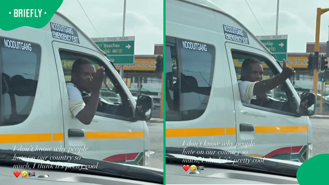 Taxi driver flirts with woman at robots