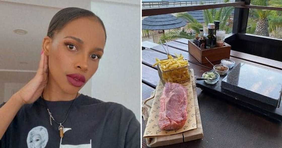 Lady orders raw steak Lady orders raw steak