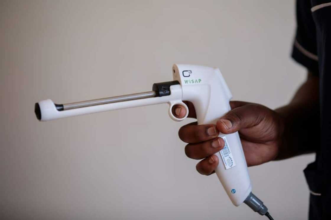 The pistol-like probe uses battery power, meaning it can be deployed in remote areas without 24/7 access to electricity The pistol-like probe uses battery power, meaning it can be deployed in remote areas without 24/7 access to electricity