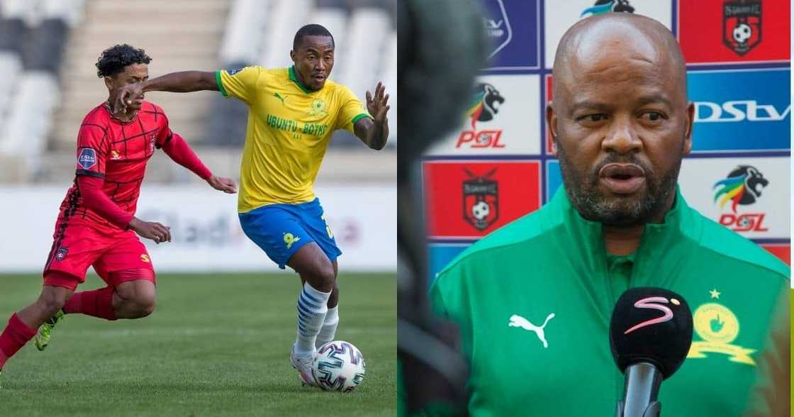 Mamelodi Sundowns coach Manqoba Mngqithi is reportedly looking to sing new foreign players. Image: @Masandawana/Twitter