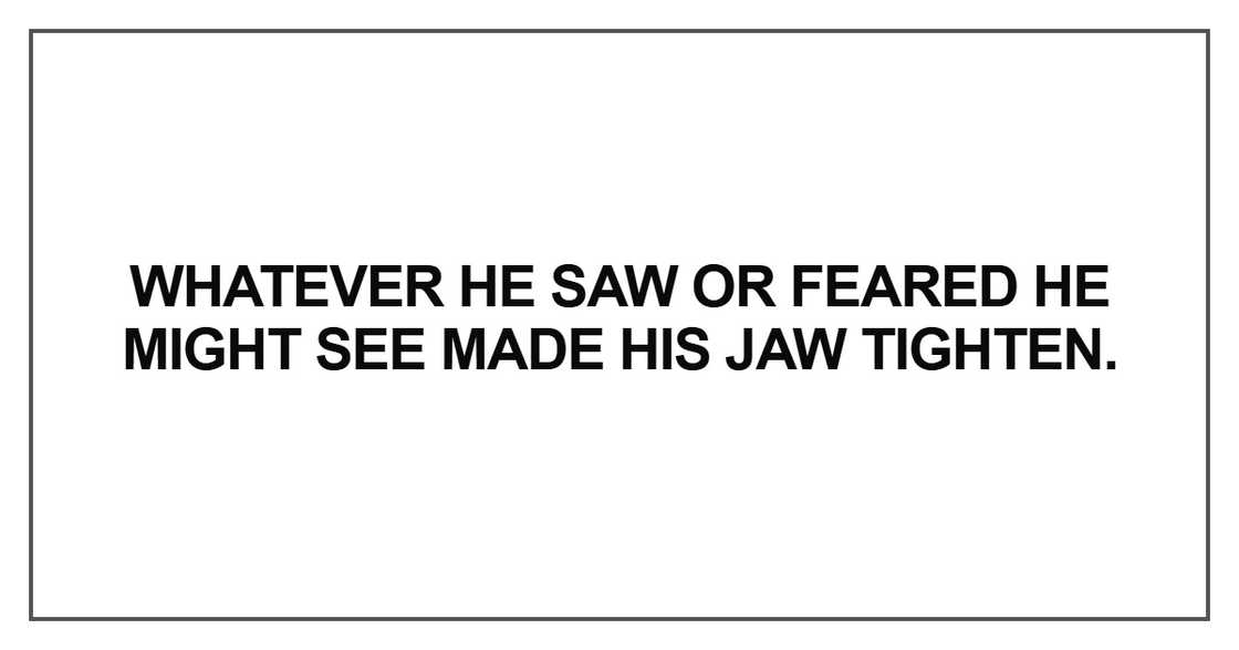 Whatever he saw or feared he might see Whatever he saw or feared he might see