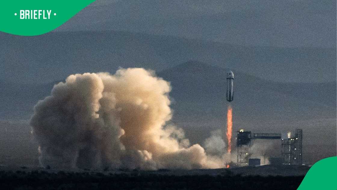 The Blue Origin shuttle completed a successful launch. The Blue Origin shuttle completed a successful launch.
