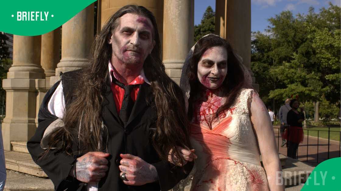 A couple at the Zombie Walk. A couple at the Zombie Walk.