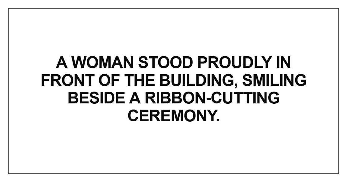 A woman stood proudly A woman stood proudly