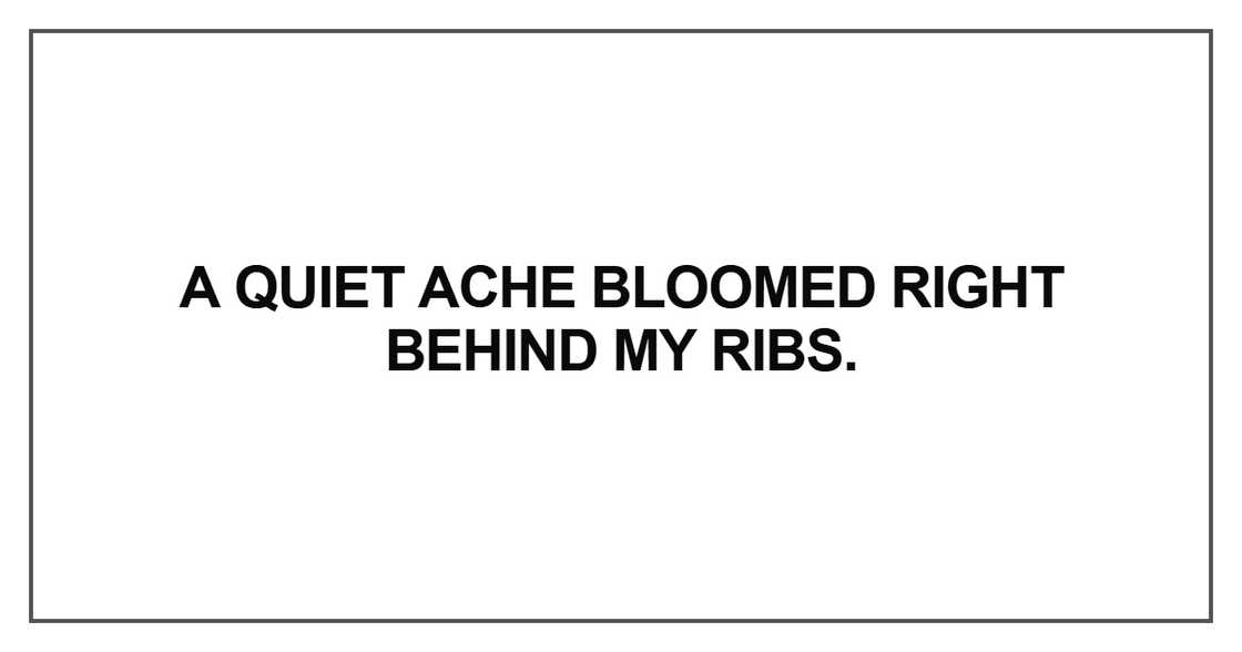 A quiet ache bloomed right behind my ribs