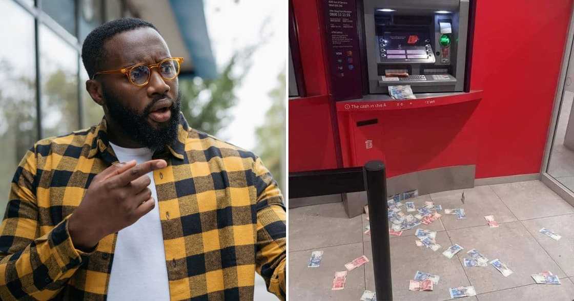 Surprised man & ATM Surprised man & ATM