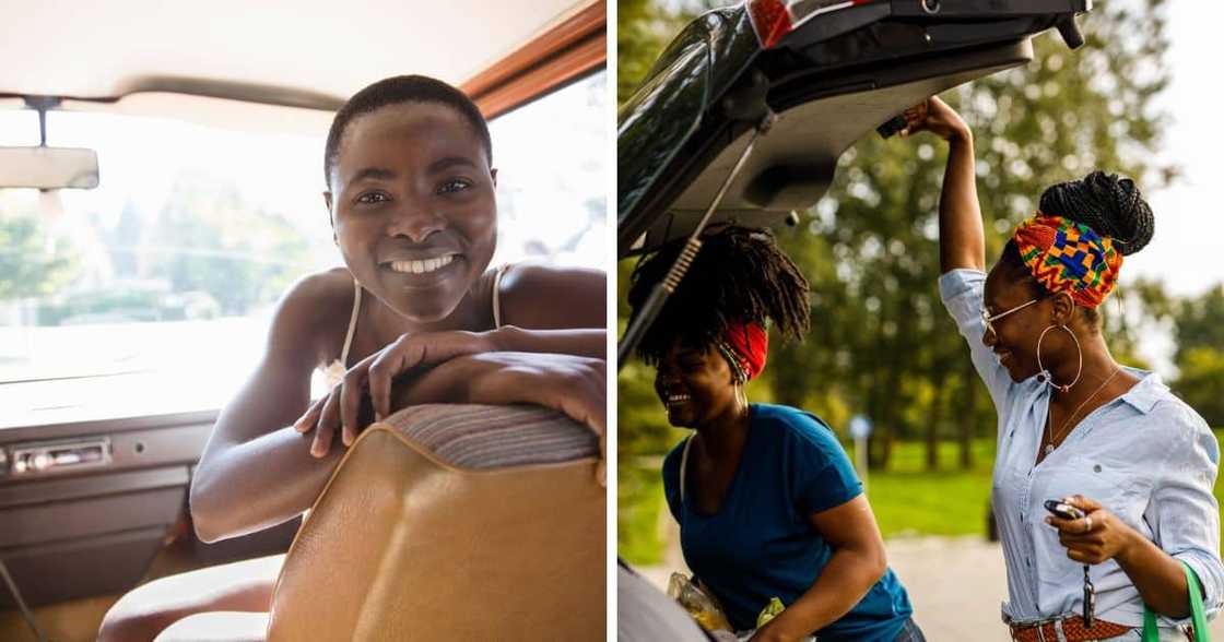 Woman gets a surprise after opening the wrong car. Woman gets a surprise after opening the wrong car.