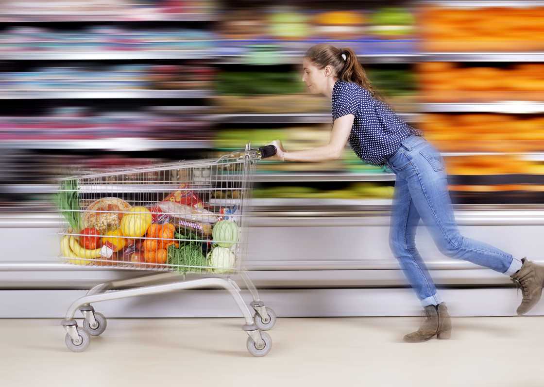 A woman shopped for groceries