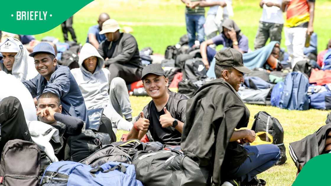 South African Police Service recruits after they were selected South African Police Service recruits after they were selected