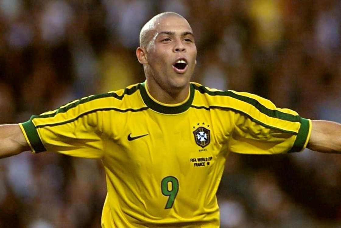 Striking signing: Nike's Ronaldo celebrates after scoring for Nike's Brazil at the 1998 World Cup. Striking signing: Nike's Ronaldo celebrates after scoring for Nike's Brazil at the 1998 World Cup.