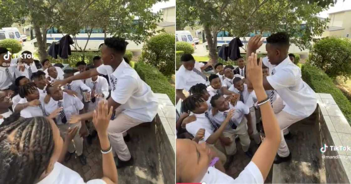 One high School student had his schoolmates cheering One high School student had his schoolmates cheering