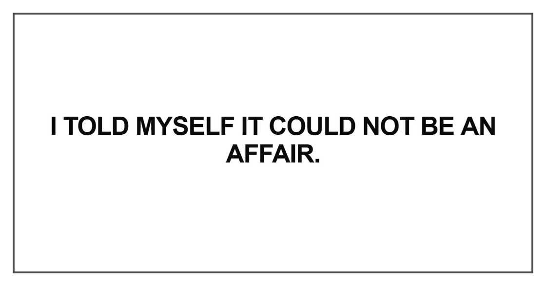 I told myself it could not be an affair I told myself it could not be an affair