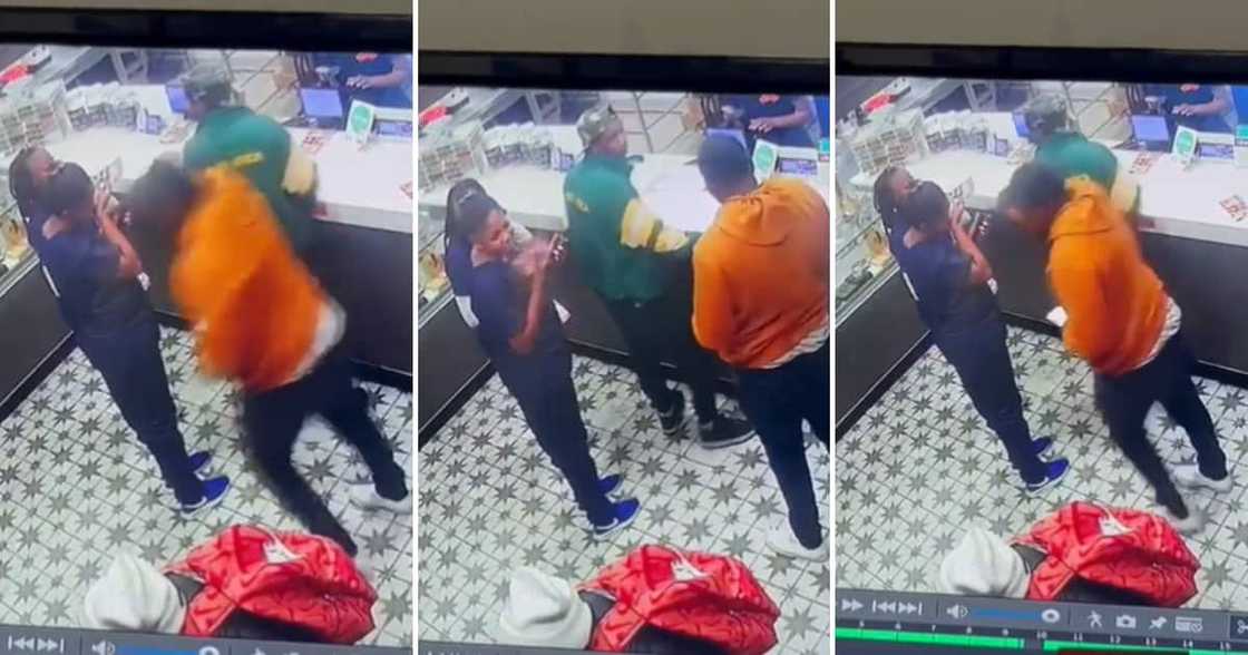 Thief stealing woman's phone Thief stealing woman's phone