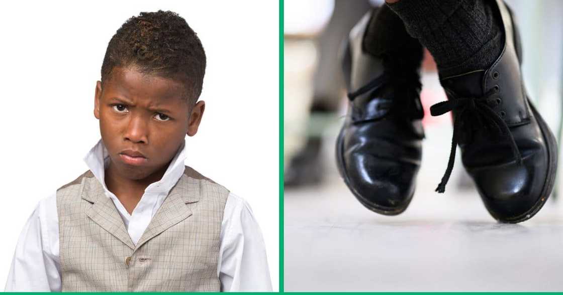 Boy won't go to school in shoes from granma Boy won't go to school in shoes from granma