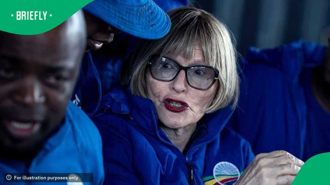 Democratic Alliance (DA) Mayor candidate for Johannesburg Helen Zille, age 75, speaks to party members during a campaign stop ahead of local elections on April 13, 2026 in Pimville, Soweto, South Africa Democratic Alliance (DA) Mayor candidate for Johannesburg Helen Zille, age 75, speaks to party members during a campaign stop ahead of local elections on April 13, 2026 in Pimville, Soweto, South Africa