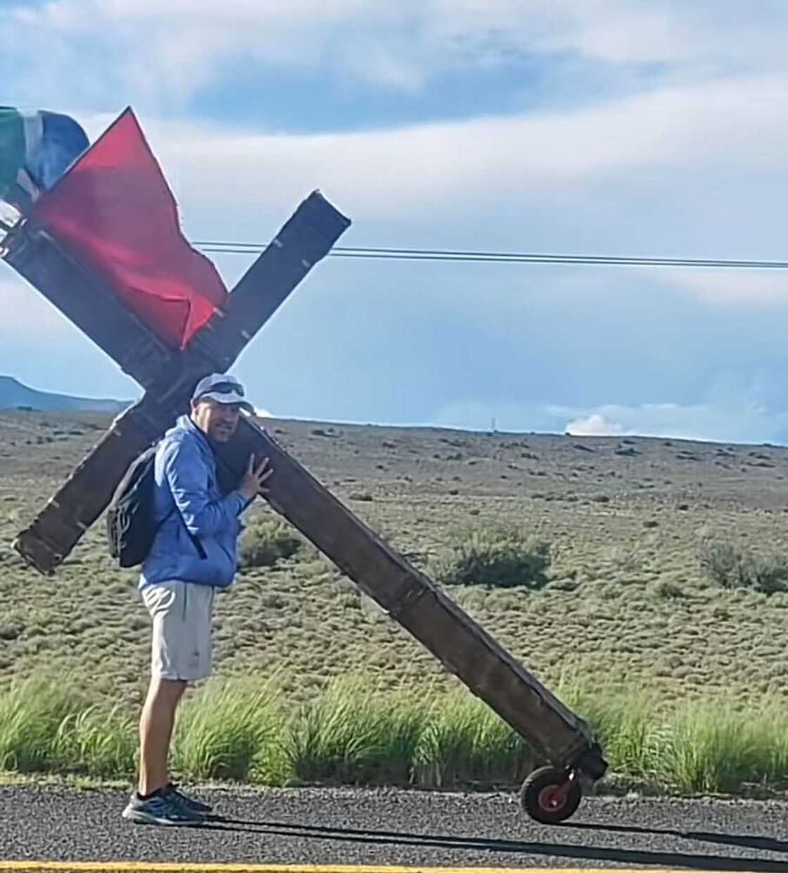 A man shocked South Africans after he revealed he was walking from Cape Town to Israel. A man shocked South Africans after he revealed he was walking from Cape Town to Israel.