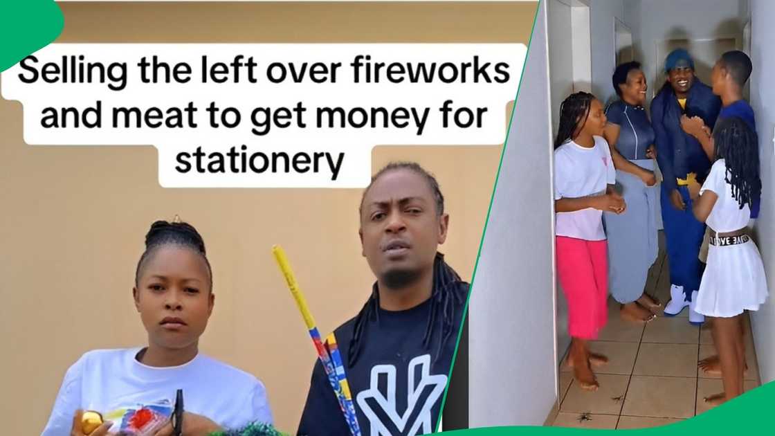 Couple selling meat and fireworks for back-to-school supplies in TikTok video