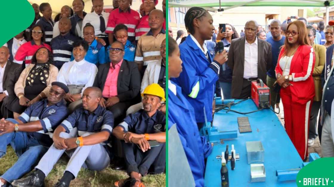 The visual on the right showed the Thuto learners presenting some of their work The visual on the right showed the Thuto learners presenting some of their work