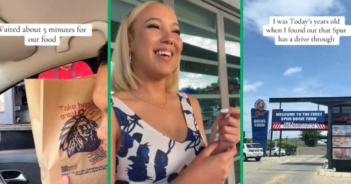 TikTok video captured a South African woman's first experience at a Spur Drive-Thru