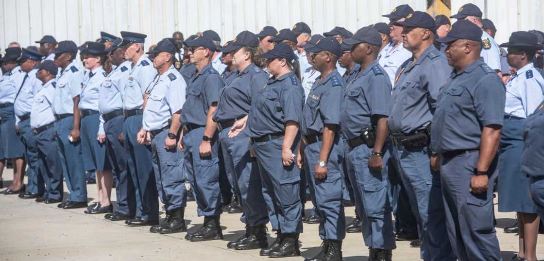 SAPS members assembled SAPS members assembled