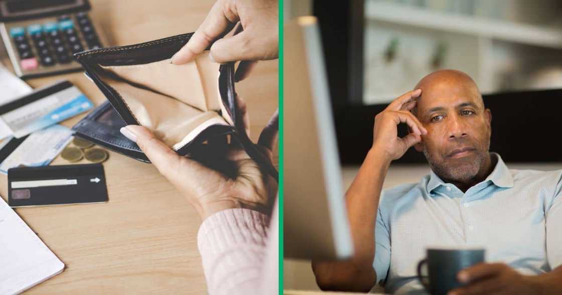 Man in office with no money Man in office with no money