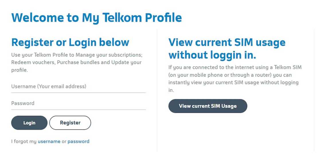 Telkom self-service portal Telkom self-service portal