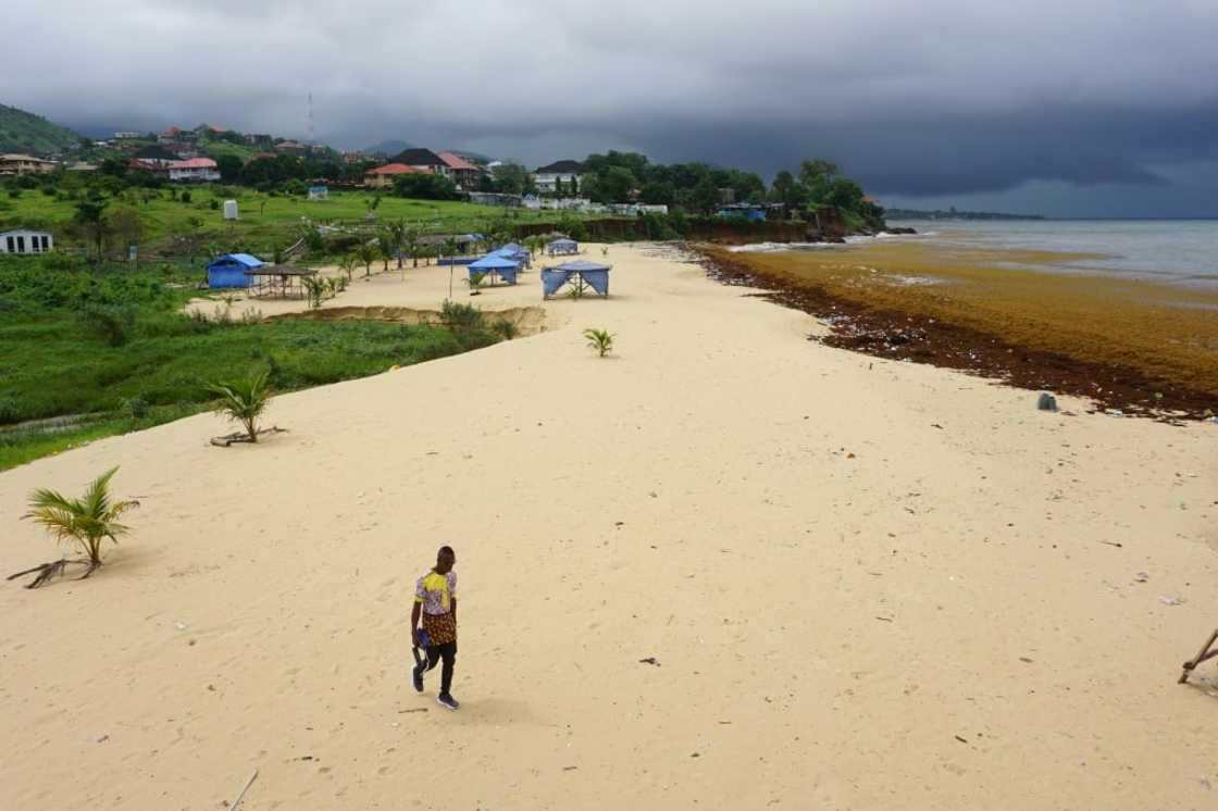 Freetown's Lumley Beach is normally packed with young people at the weekends, but nowadays it is desolate Freetown's Lumley Beach is normally packed with young people at the weekends, but nowadays it is desolate