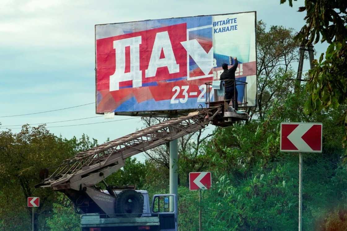 Kremlin-backed officials in four regions under Russian control have claimed victory in controversial annexation votes, spooking investors Kremlin-backed officials in four regions under Russian control have claimed victory in controversial annexation votes, spooking investors