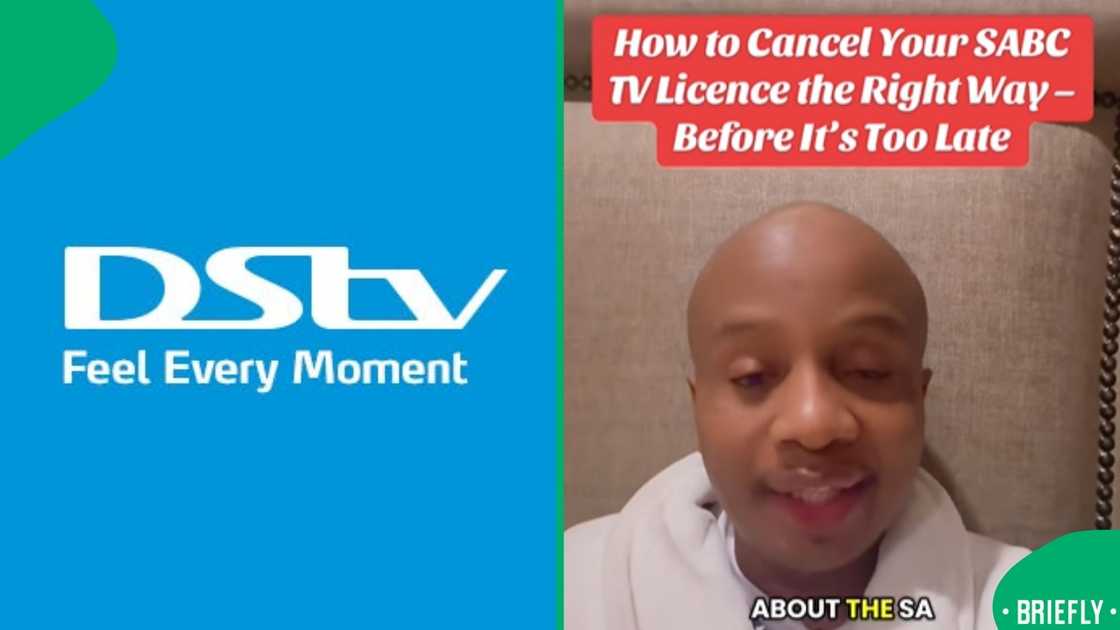 The visual on the right showed the content creator giving guidance on how to cancel your TV licence