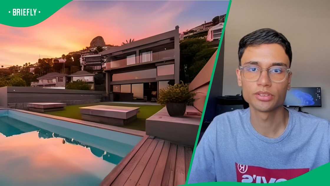 A man showed a R69 million house in Bantry Bay, Cape Town.