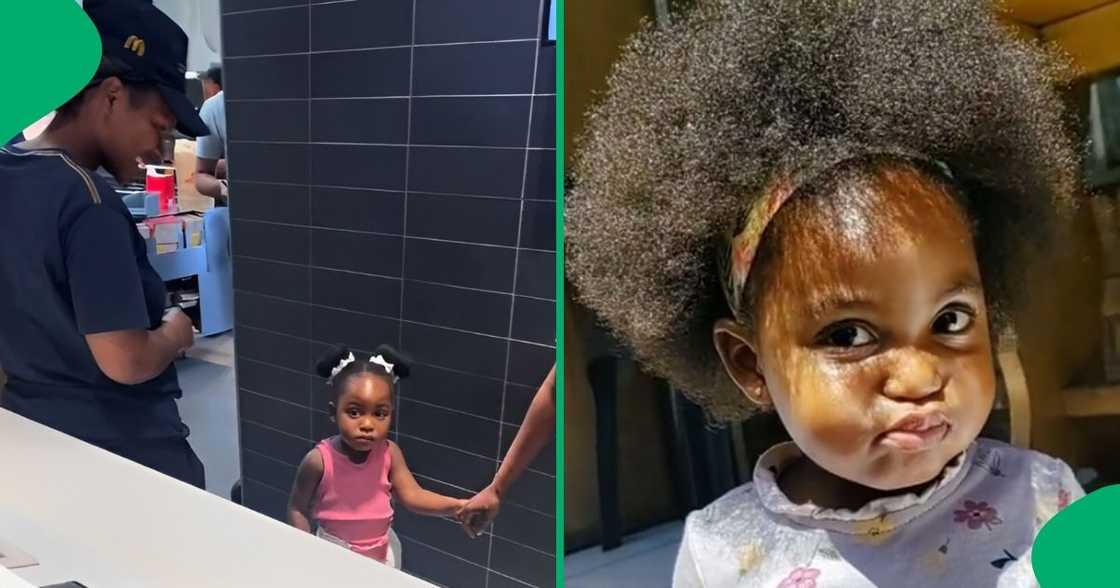 An adorable toddler went behind the counter at McDonald's because she wanted to make her own ice cream.