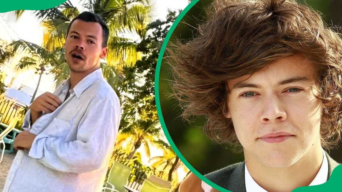 Harry Styles at a vacation in January 2024 (L). The singer at the 2012 Burberry Prorsum show (R) Harry Styles at a vacation in January 2024 (L). The singer at the 2012 Burberry Prorsum show (R)